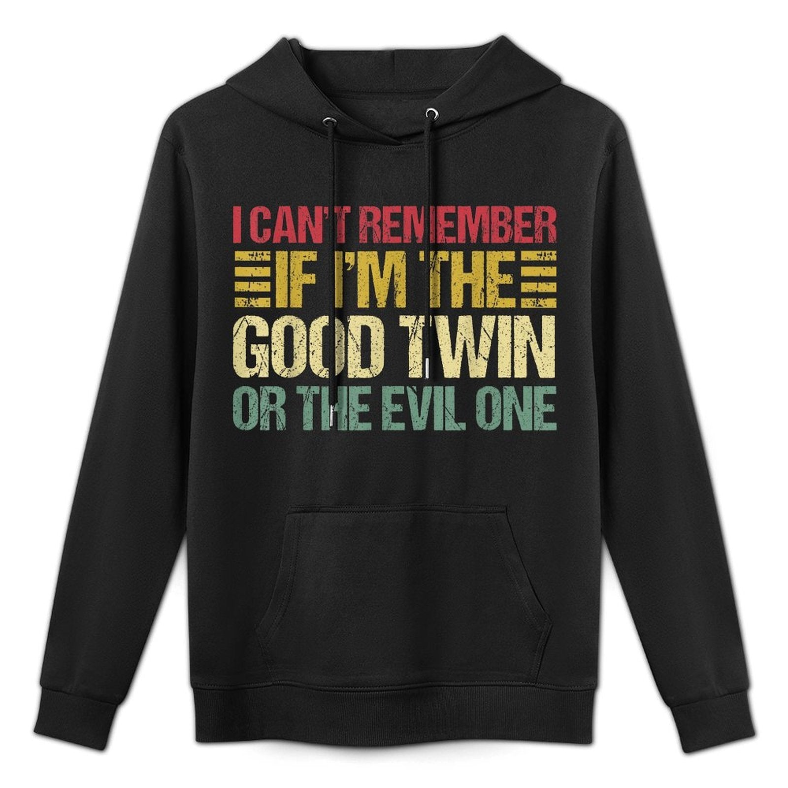 Funny Twin Am I The Good Twin Or The Evil One Vintage Twins Pilling-Resistant Hoodie