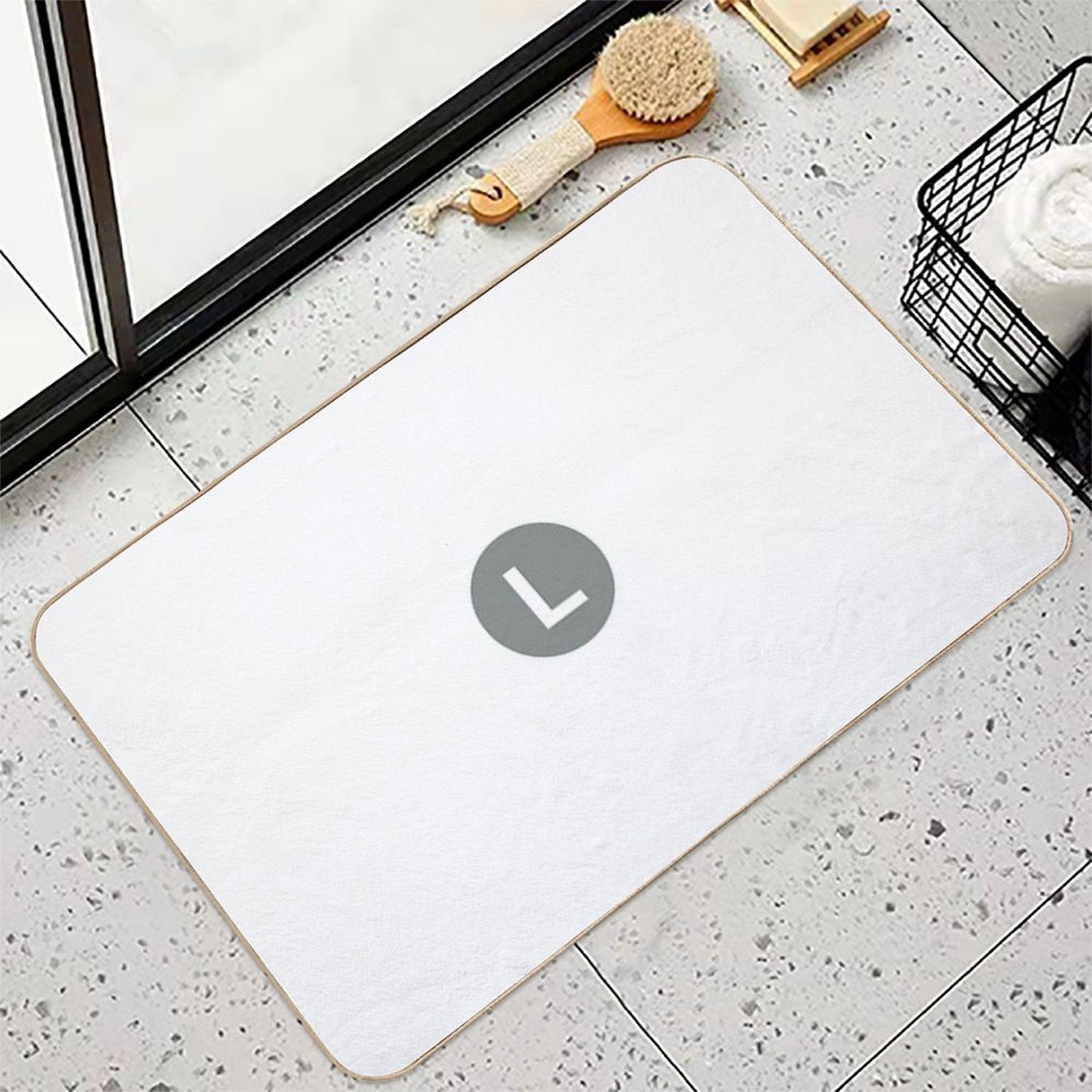 NYC L Train Subway Logo  Toxin-Free Bath Mat