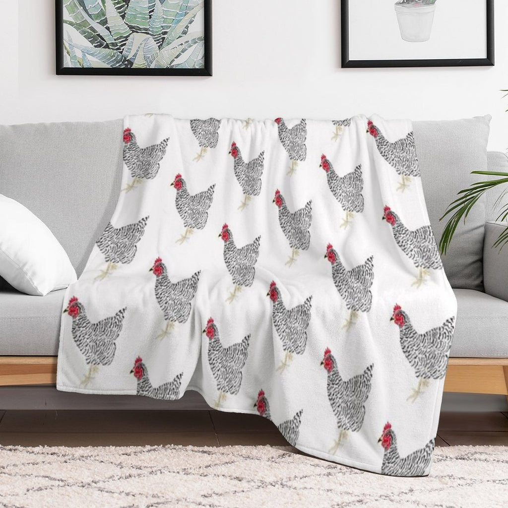 Barred Rock Hen Compact Throw Blanket