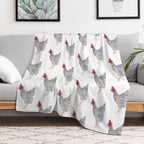 Barred Rock Hen Compact Throw Blanket
