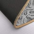 Hounds And Hares - White Dogs on Silver Field  Odorless Bath Mat