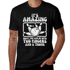 Amazing What You Can Do 2 Fingers Thumb Bowling Funny Bowler  Summer-ready Fabric T-Shirt