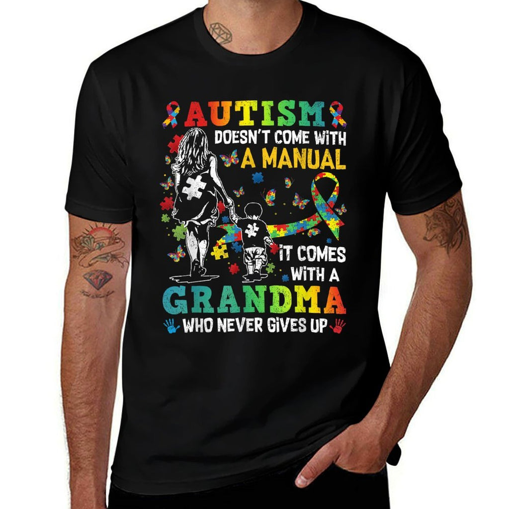 Autism Grandma Doesnt Come With A Manual Autism Awareness  Lightweight T-Shirt