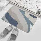 Organic Forms Modern Abstract Pattern in Neutral Blue Gray Tones  Odorless Bath Mat