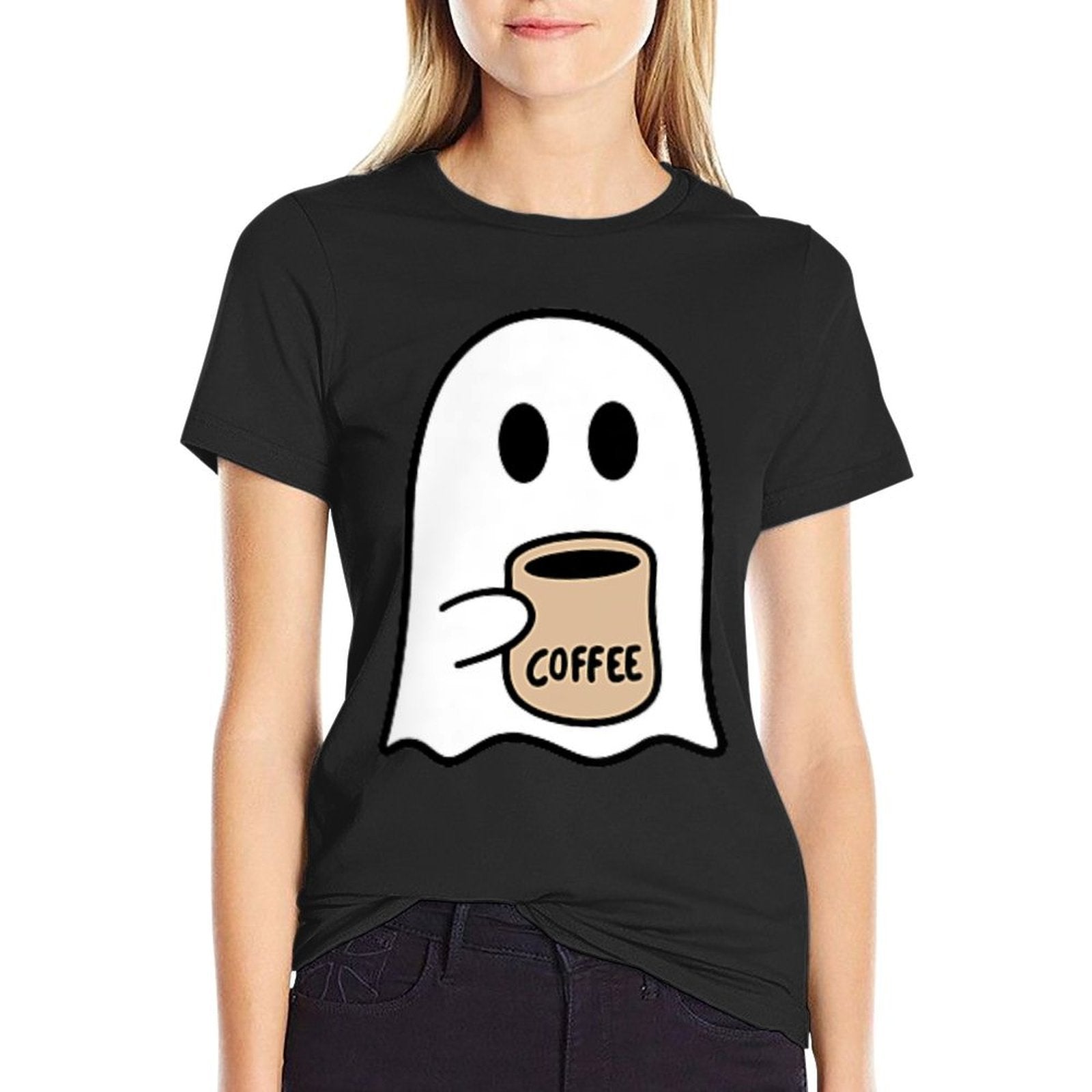 Ghost Drinking Coffee Funny Halloween Costume Coffee Lover  Vintage-inspired T-Shirt