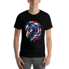 Horse 4th Of July Patriotic Horse Graphic American Women Girls Kids Men  Tagless Design T-Shirt