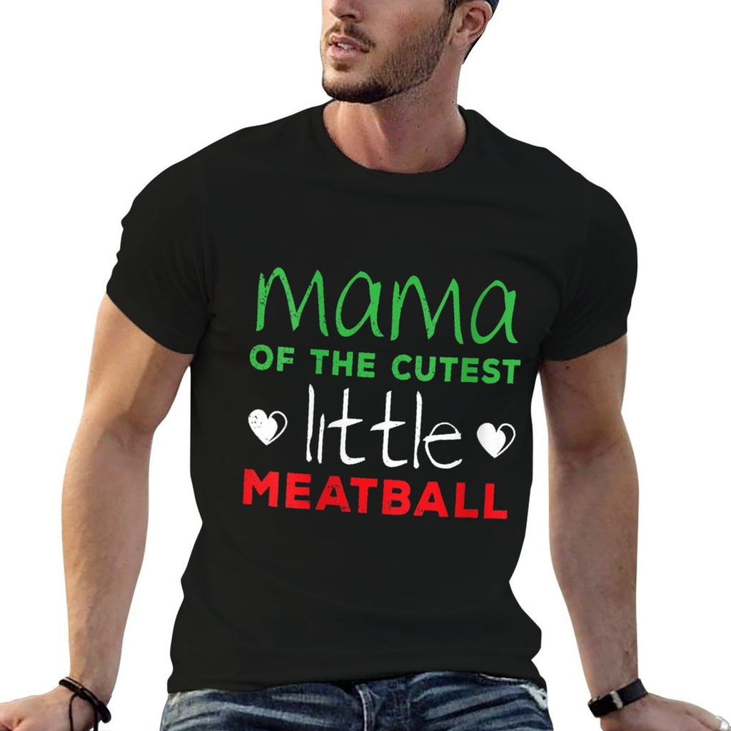 Womens Italian Mama of Little Meatball Cute Son Daughter Italy  High-quality Stitching T-Shirt