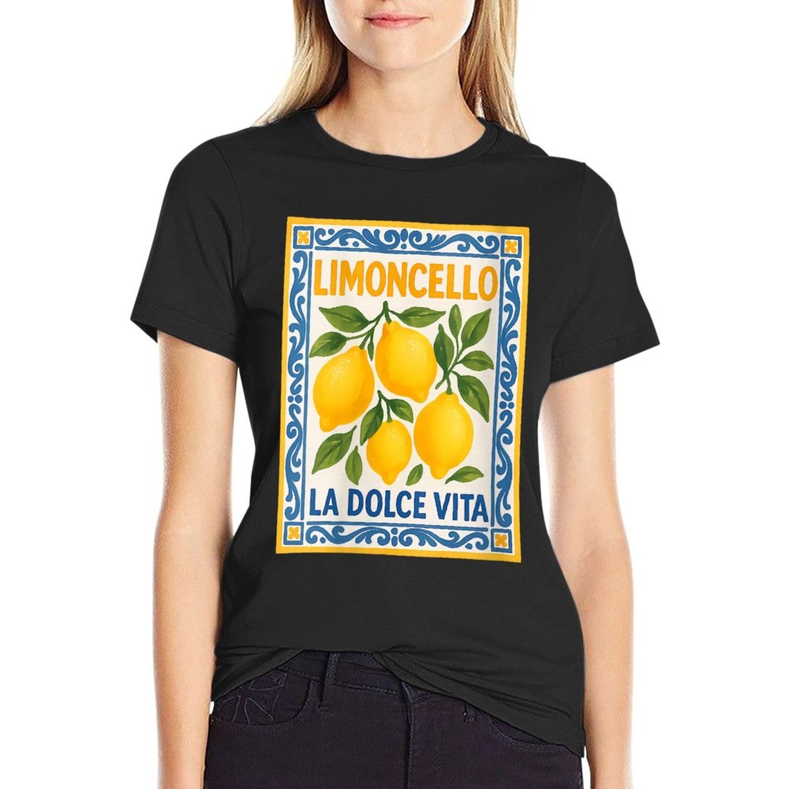 Womens Limoncello La Dolce Vita Vintage Italian Lemons  Vintage-inspired T-Shirt