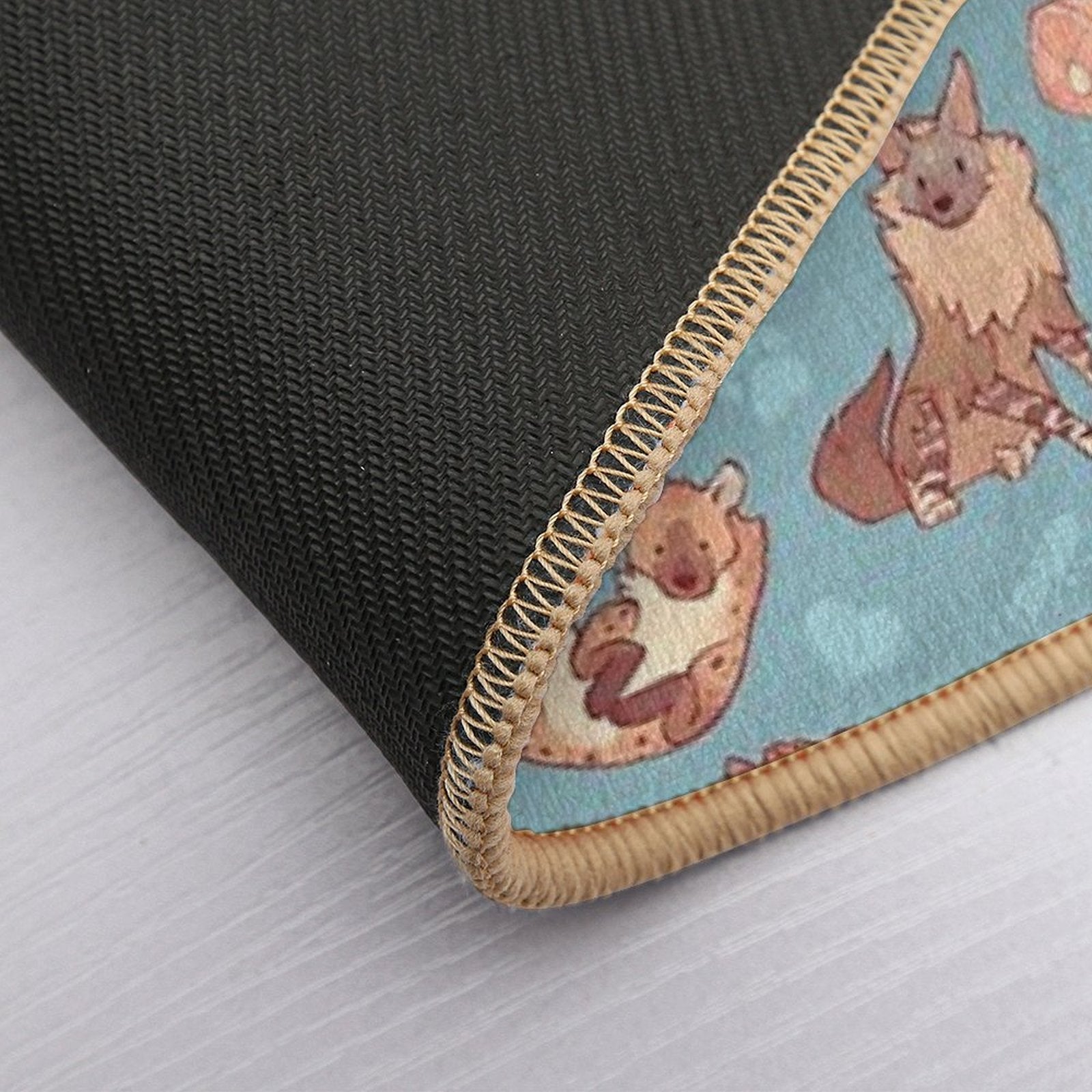 Hyenas in Cerulean  Eco-Friendly Bath Mat