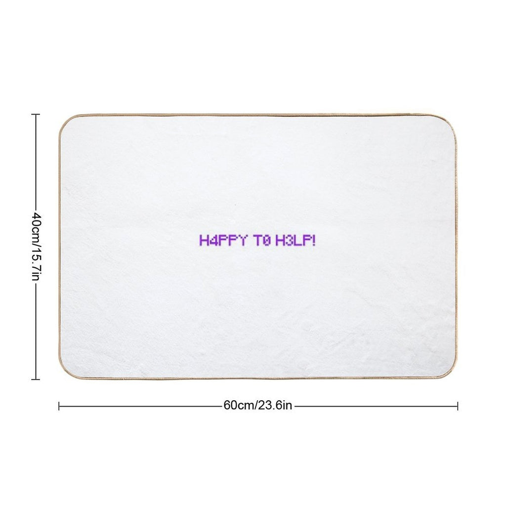 Happy to Help Helper_Pop Text  Slip-Resistant Bath Mat
