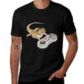Bearded Dragon Playing Video Game Reptiles Pagona Gamers  Rolled Sleeves T-Shirt