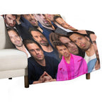 Sebastian Stan Photo Collage Throw Blanket Sustainable Throw Blanket