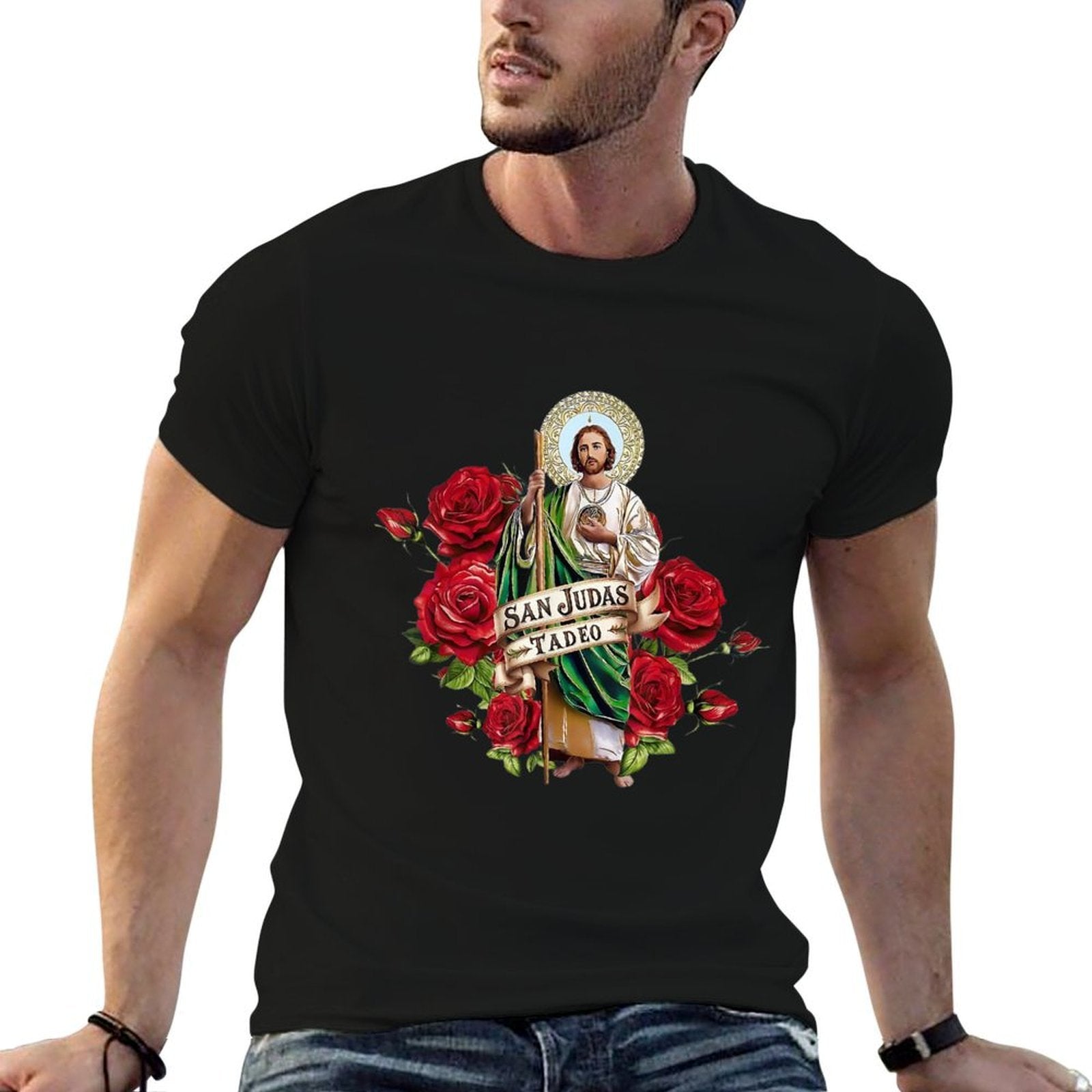 San Judas Tadeo Rose  Odor-resistant T-Shirt