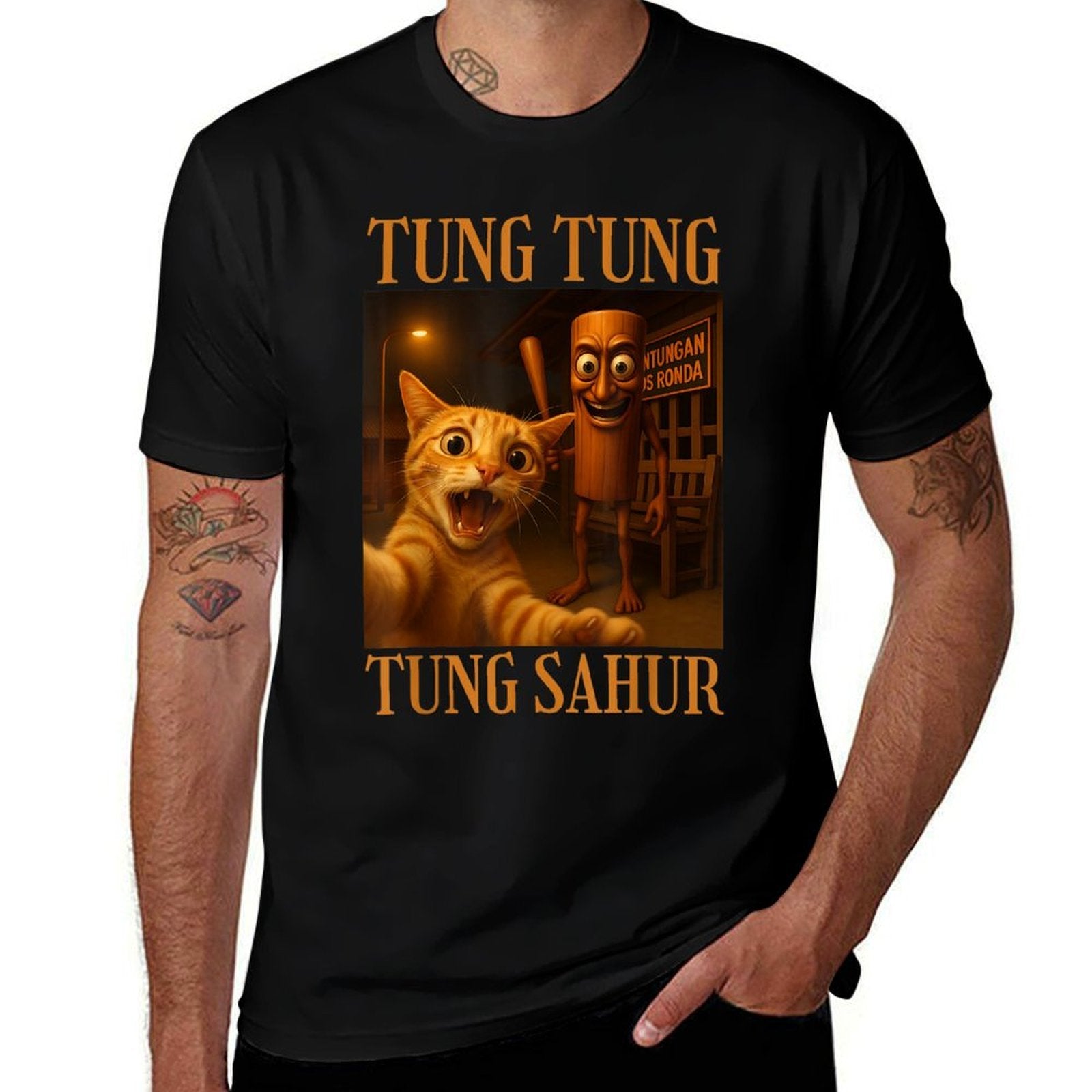 Tung Tung Tung Sahur Men Women Kids  Heathered Texture T-Shirt