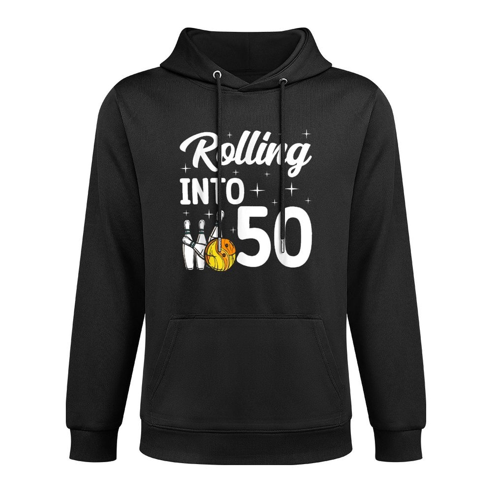 Rolling Into 50 Bowling 50th Birthday Colorfast Hoodie