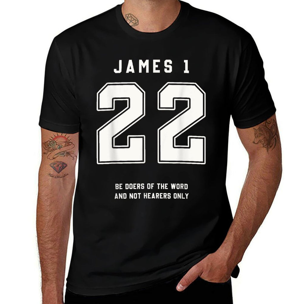 James 122 Be Doers Bible Verse Team Sports Jersey Christian  Durable T-Shirt