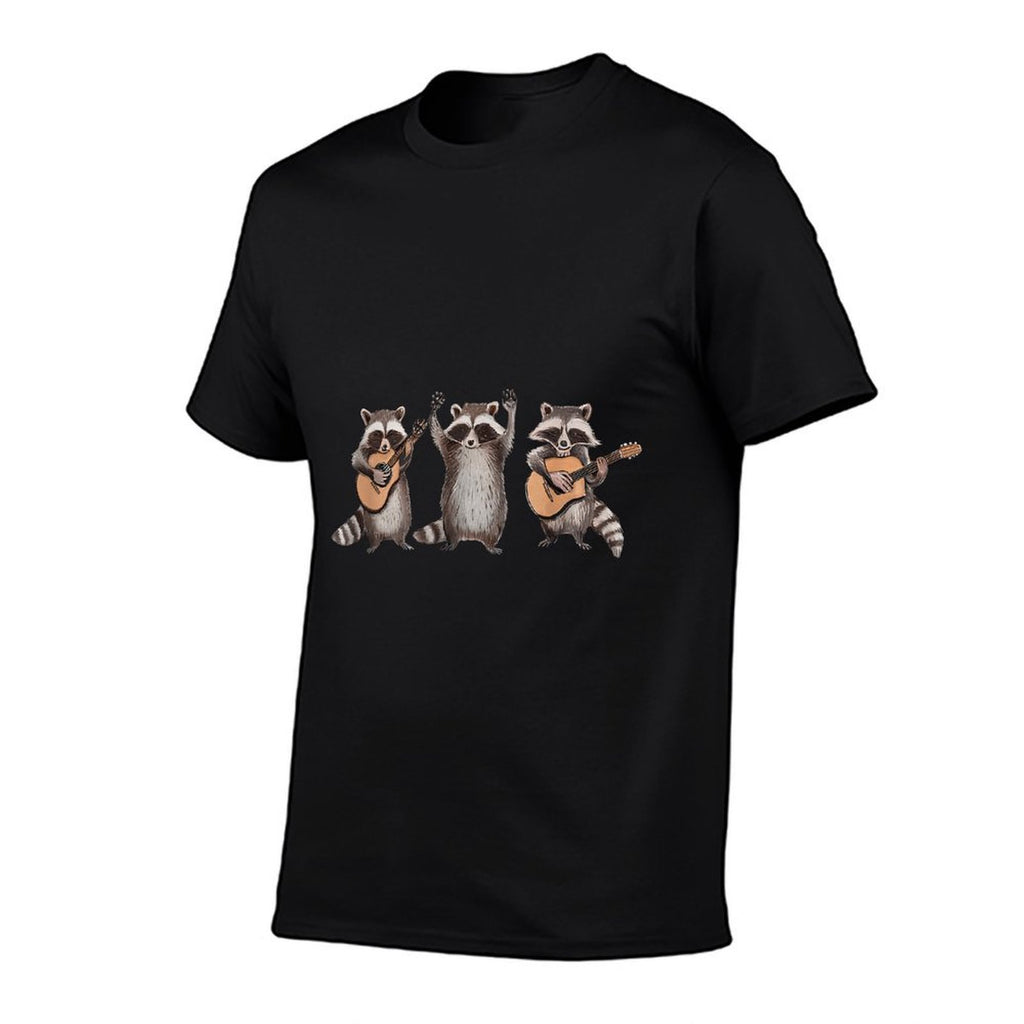 Raccoon Music Band Electric Acoustic Guitar Racoons  Easy-care T-Shirt