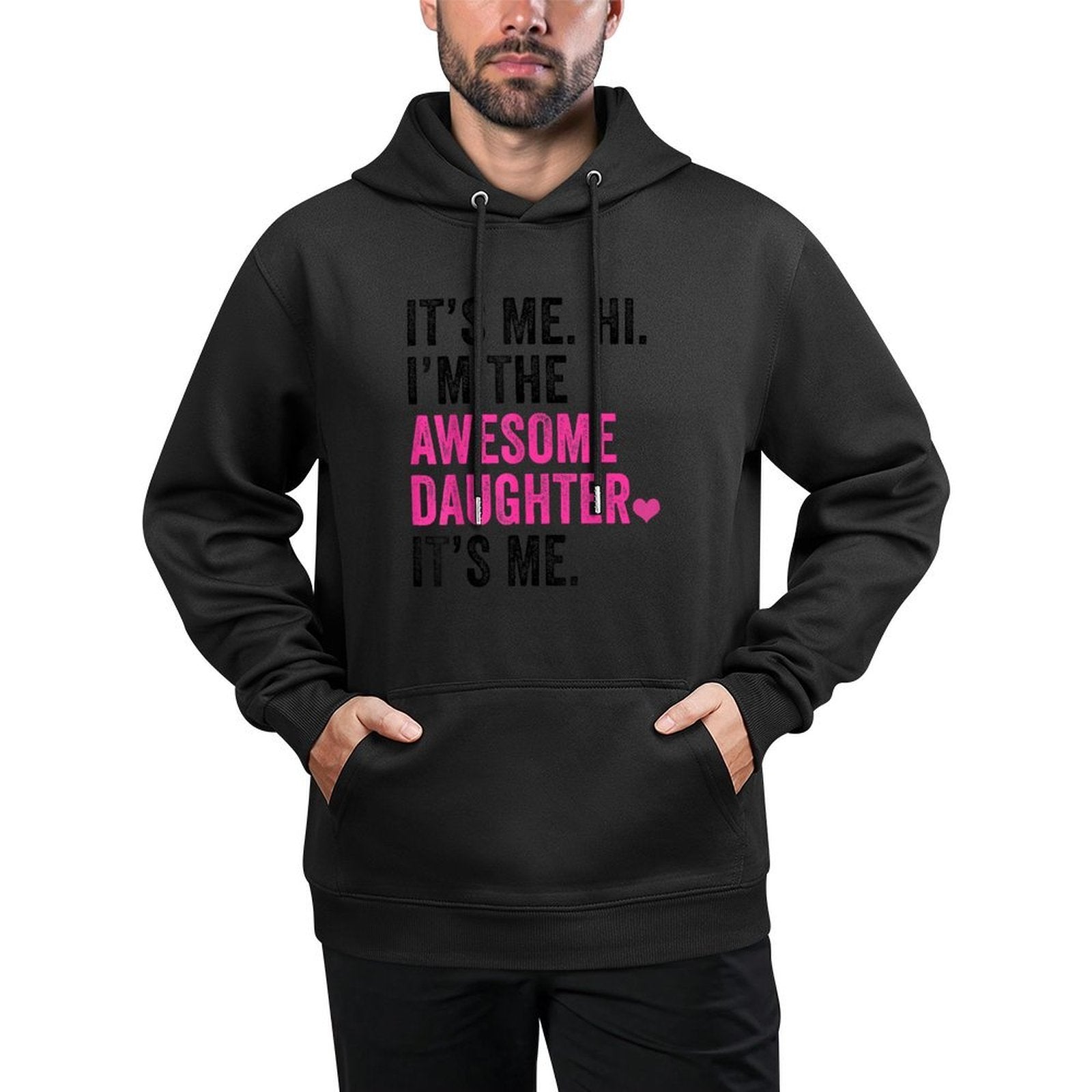 Its Me Hi Im The Awesome Daughter Its Me Girls Fathers Day Medium-Weight Fabric Hoodie