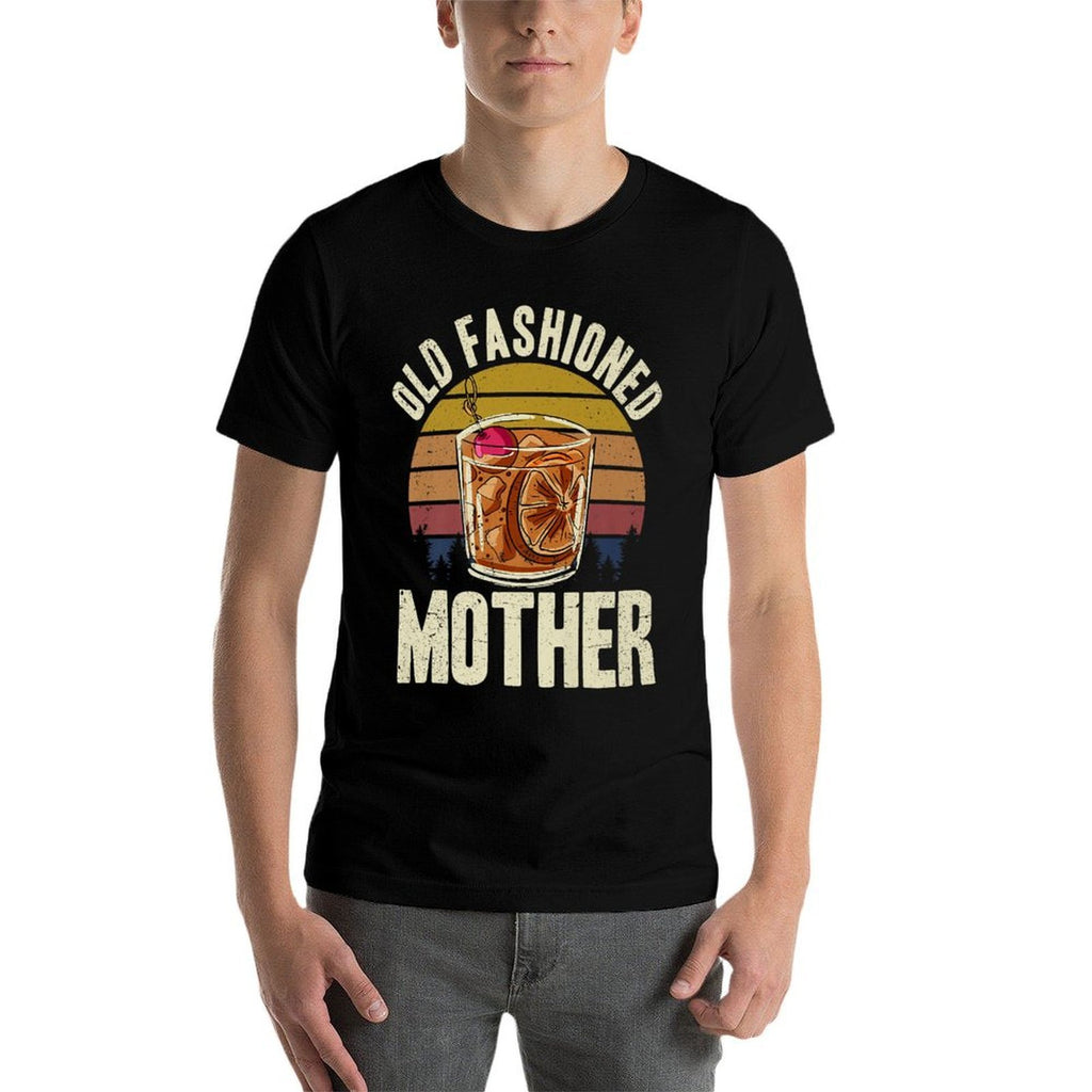 Old Fashioned Mother Bourbon Drinker Whiskey Mom Mothers Day Premium  Trendy Pattern T-Shirt