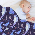 Brucie Blahaj Shark Under The Sea Pattern Comfort Throw Blanket