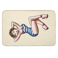 Salty-Dog American Traditional Pin-up Beach Girl Durable Bath Mat