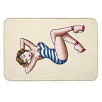 Salty-Dog American Traditional Pin-up Beach Girl Durable Bath Mat