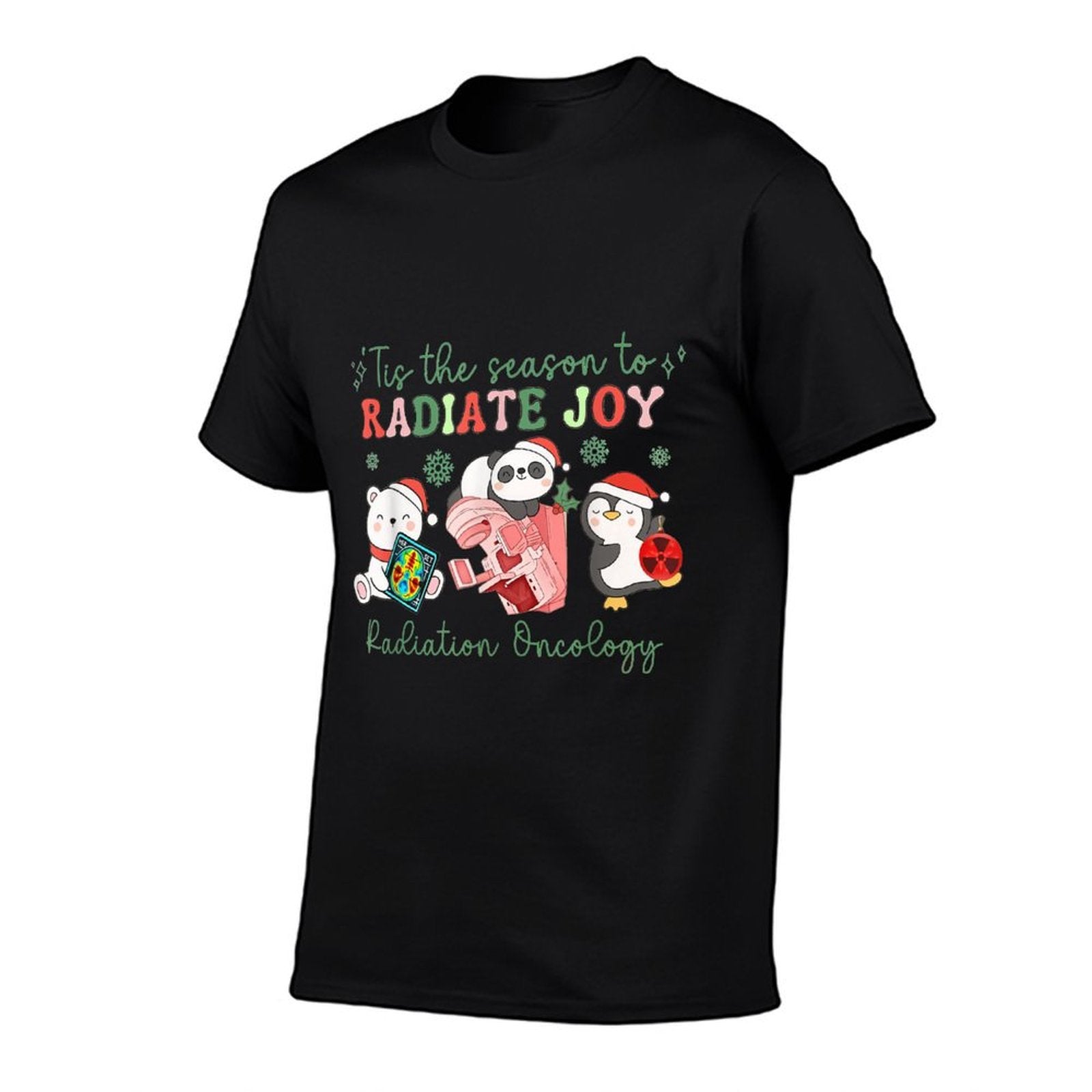Radiation Therapy Christmas Radiation Therapy Radiology  Slim-fit Cut T-Shirt