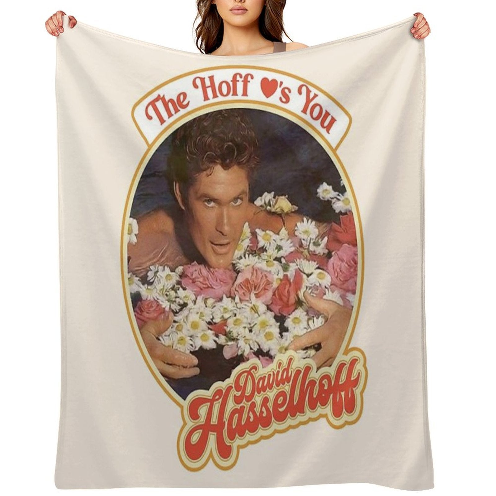The Hoff Loves You Sustainable Throw Blanket