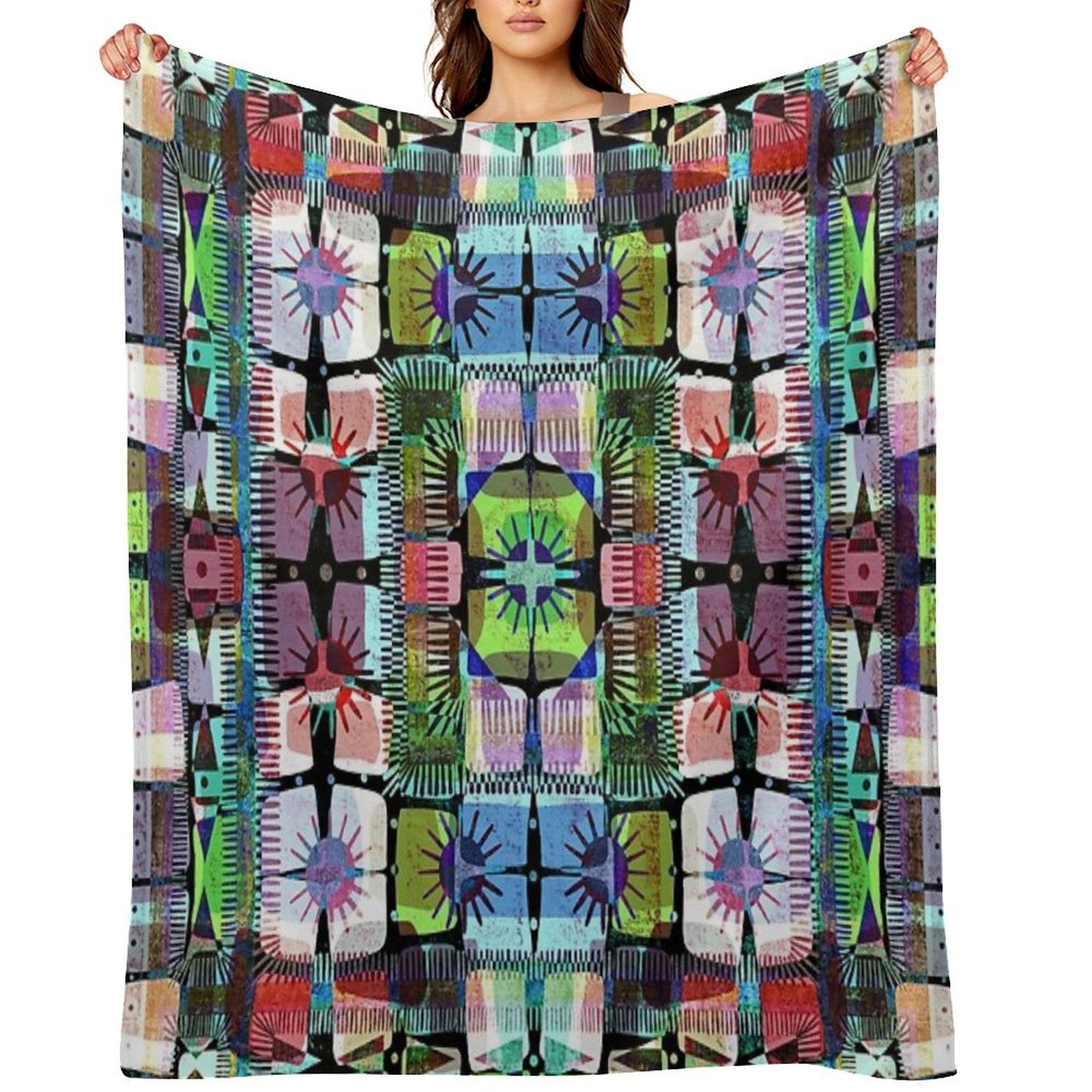 Solar 3   Abstract Sun Pattern Durable Throw Blanket