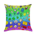 BFDI All Characters (Rainbow) Soft Washable Throw Pillow