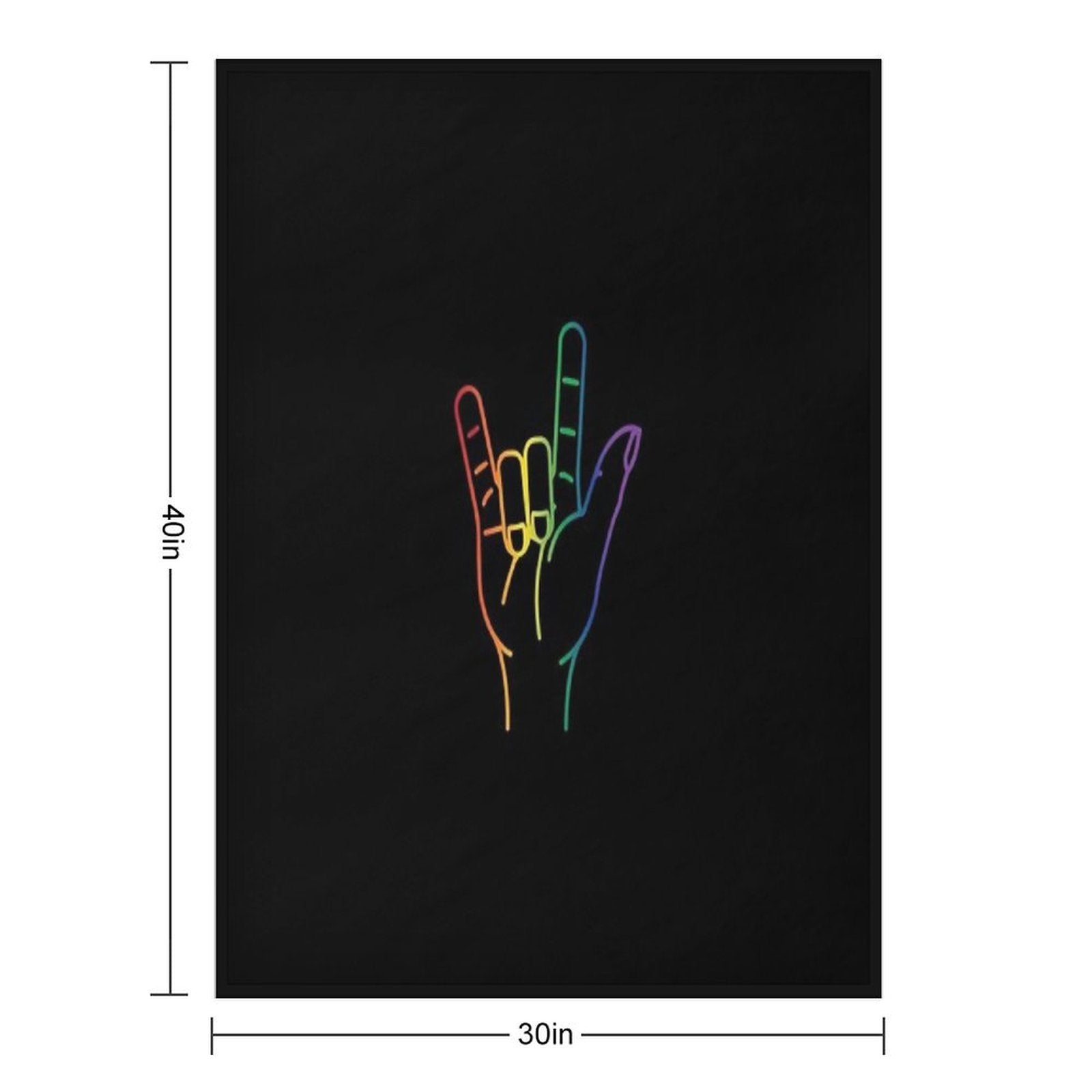 I Love You Pride ASL Multi-functional Throw Blanket