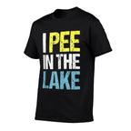 I Pee In The Lake Funny Summer Vacation  Heathered Texture T-Shirt