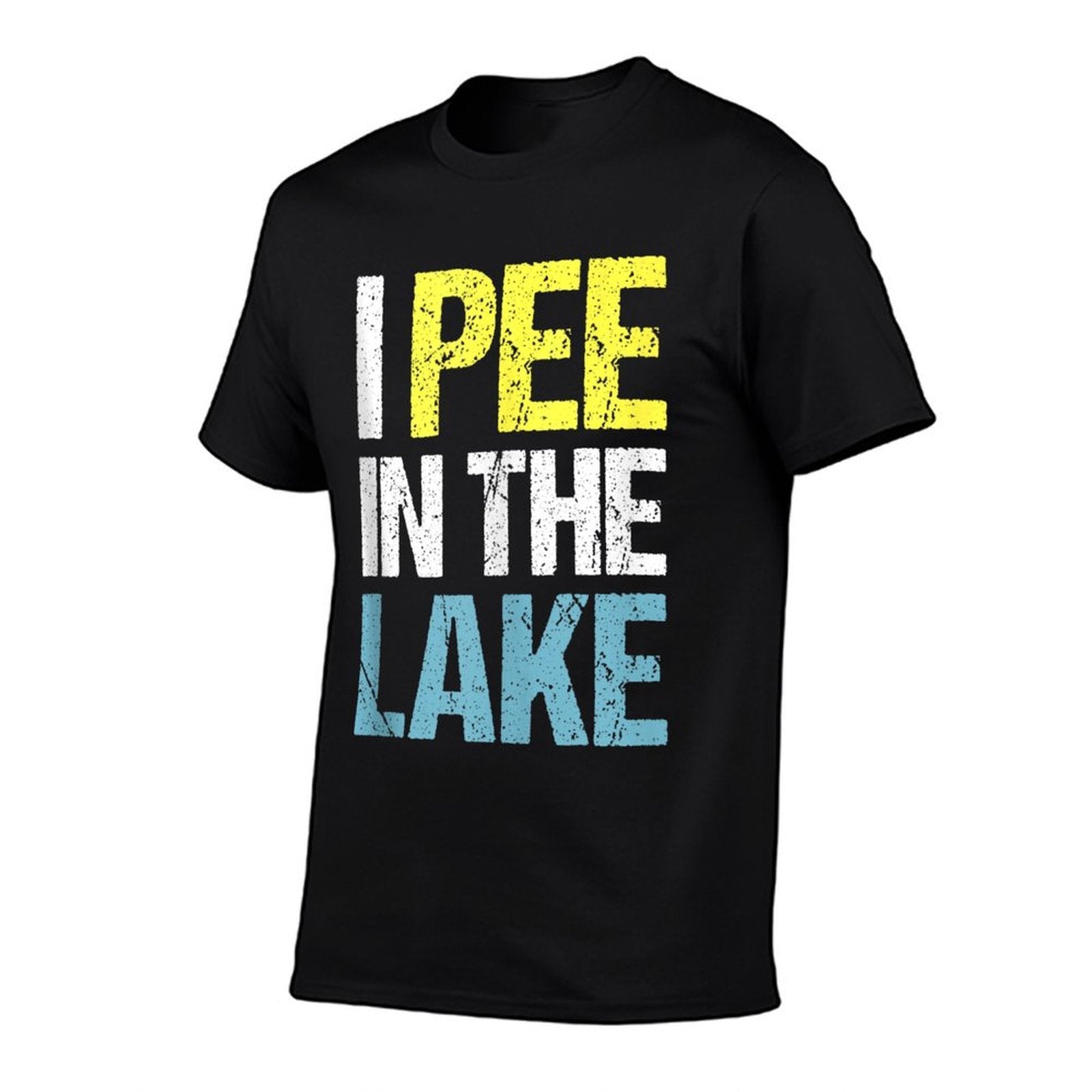 I Pee In The Lake Funny Summer Vacation  Heathered Texture T-Shirt