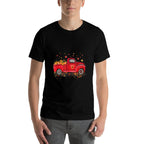Fall Leaves Red Truck Pumpkins Sunflower Autumn Thanksgiving  Easy-care T-Shirt