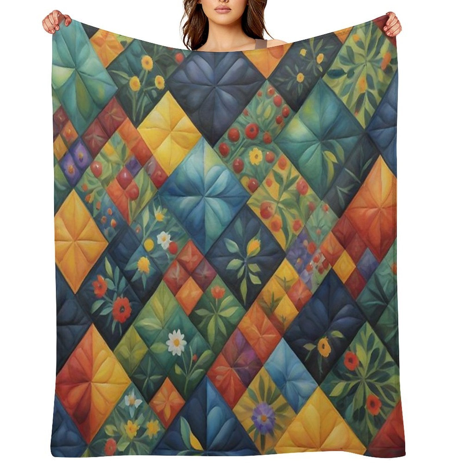 Colorful Quilting Pattren - Quilting Lover - Funny Quilter Versatility Throw Blanket
