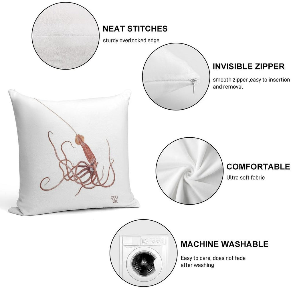 Long-Spined Giant Squid Soft Gift Ready Throw Pillow