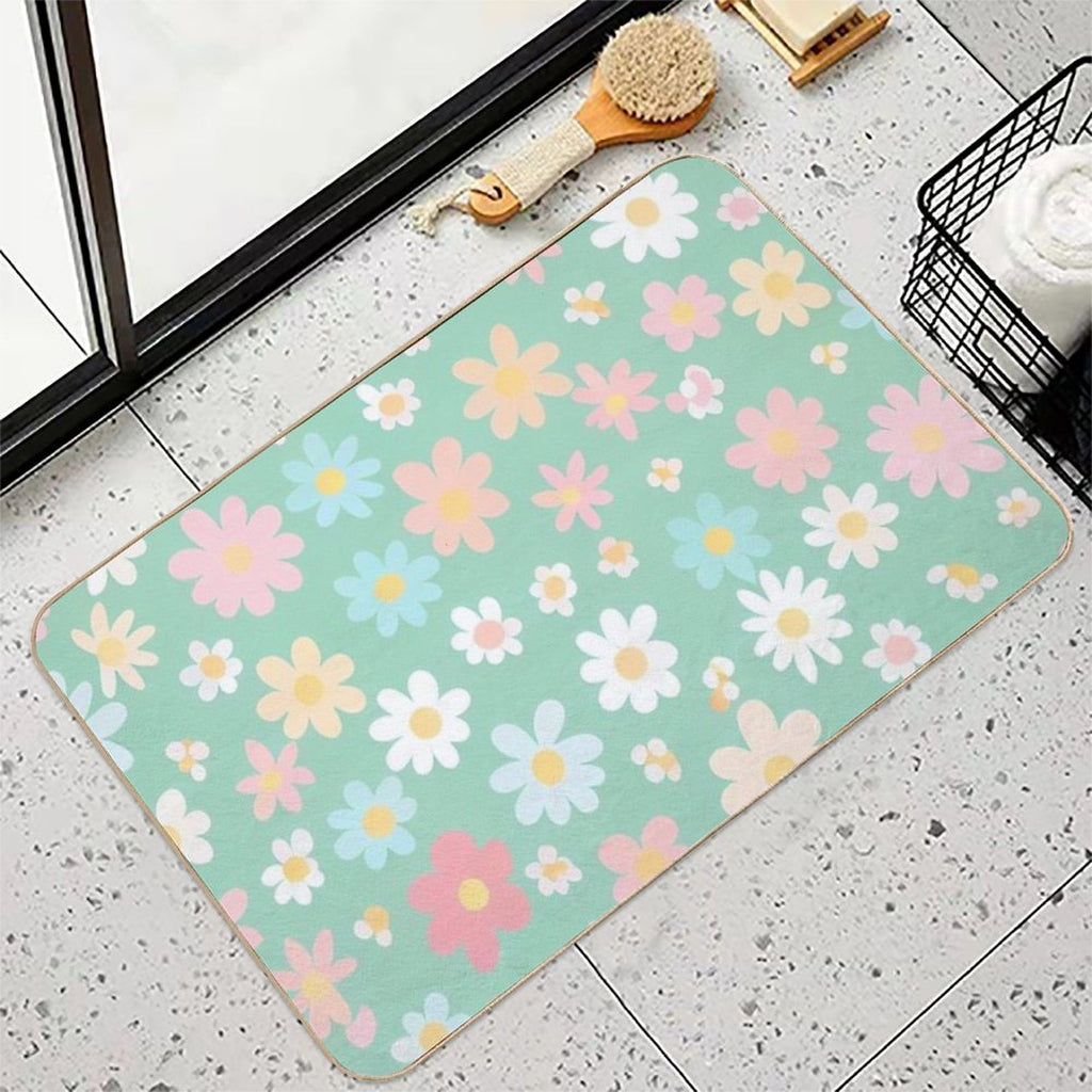 Ditsy Print Summer  Easy To Clean Bath Mat