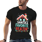 Merry Christmas Xmas Santas Favorite Realtor Estate Agent Comfortable T-Shirt