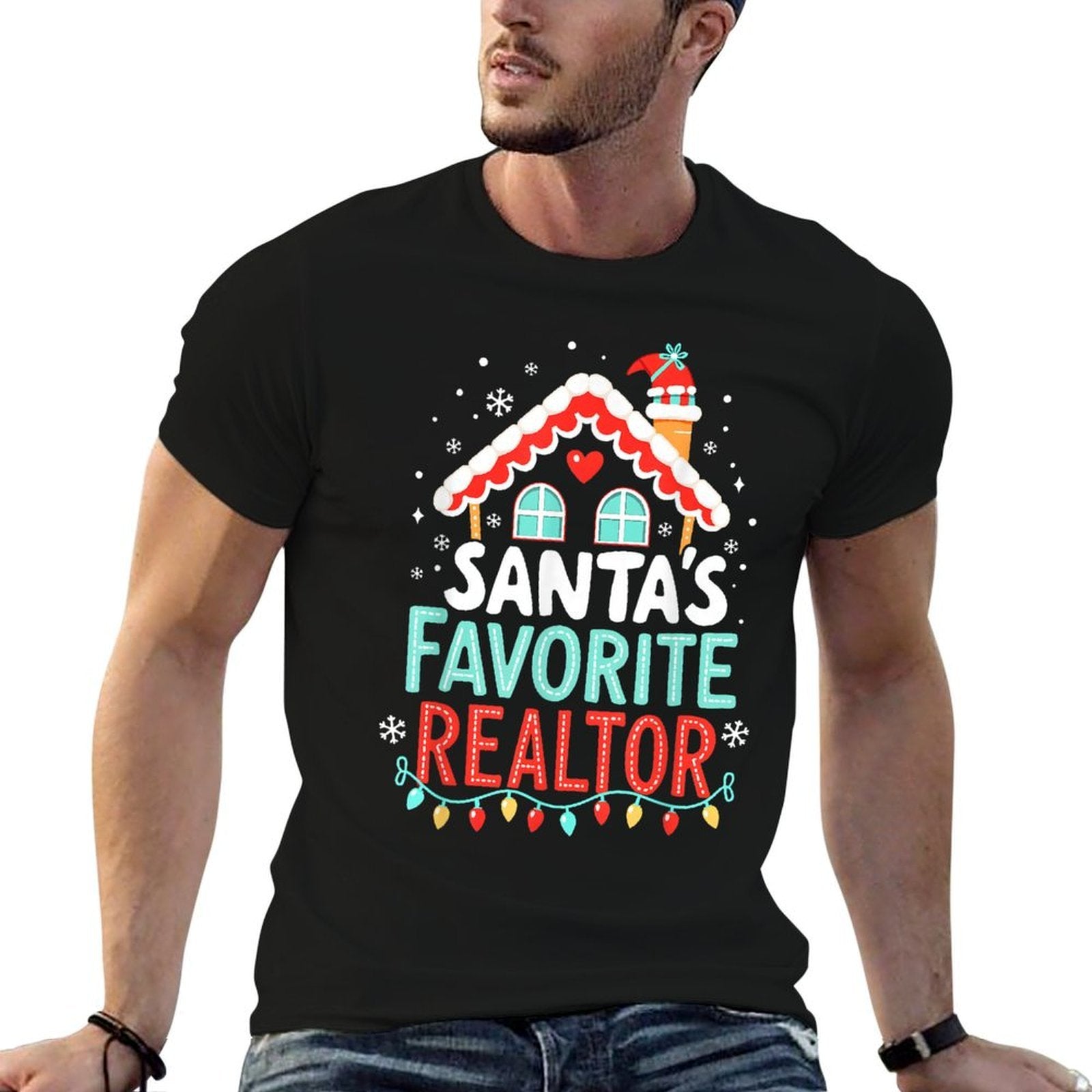 Merry Christmas Xmas Santas Favorite Realtor Estate Agent Comfortable T-Shirt