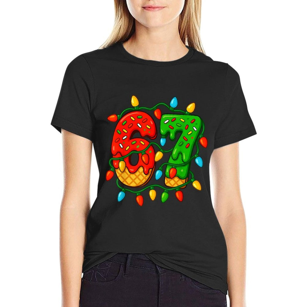 67 Ice Cream Drip Meme Six Seven Christmas Boy Girls Kids  Quick-drying T-Shirt