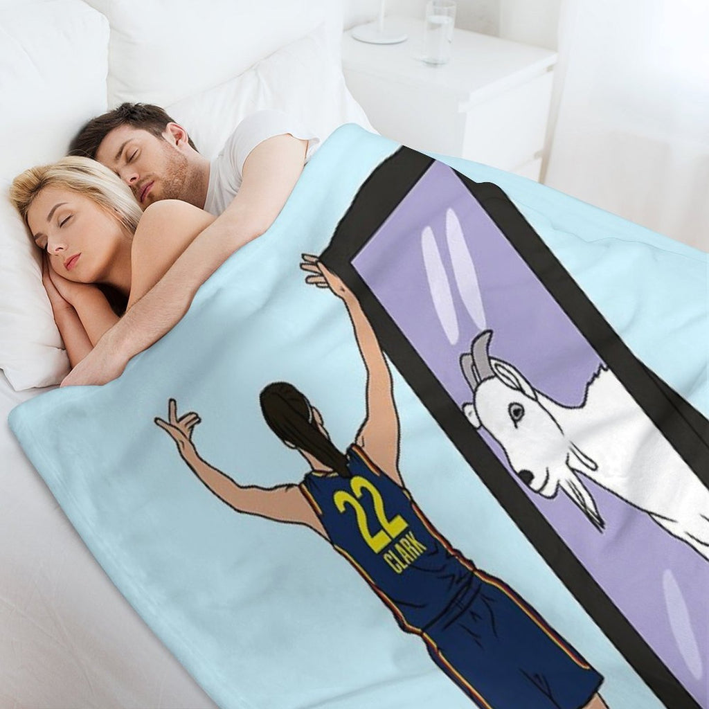 Caitlin Clark Mirror GOAT (Indiana) Shrink-resistant Throw Blanket