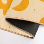 Fun Sun And Moon Orange Textured  Odorless Bath Mat