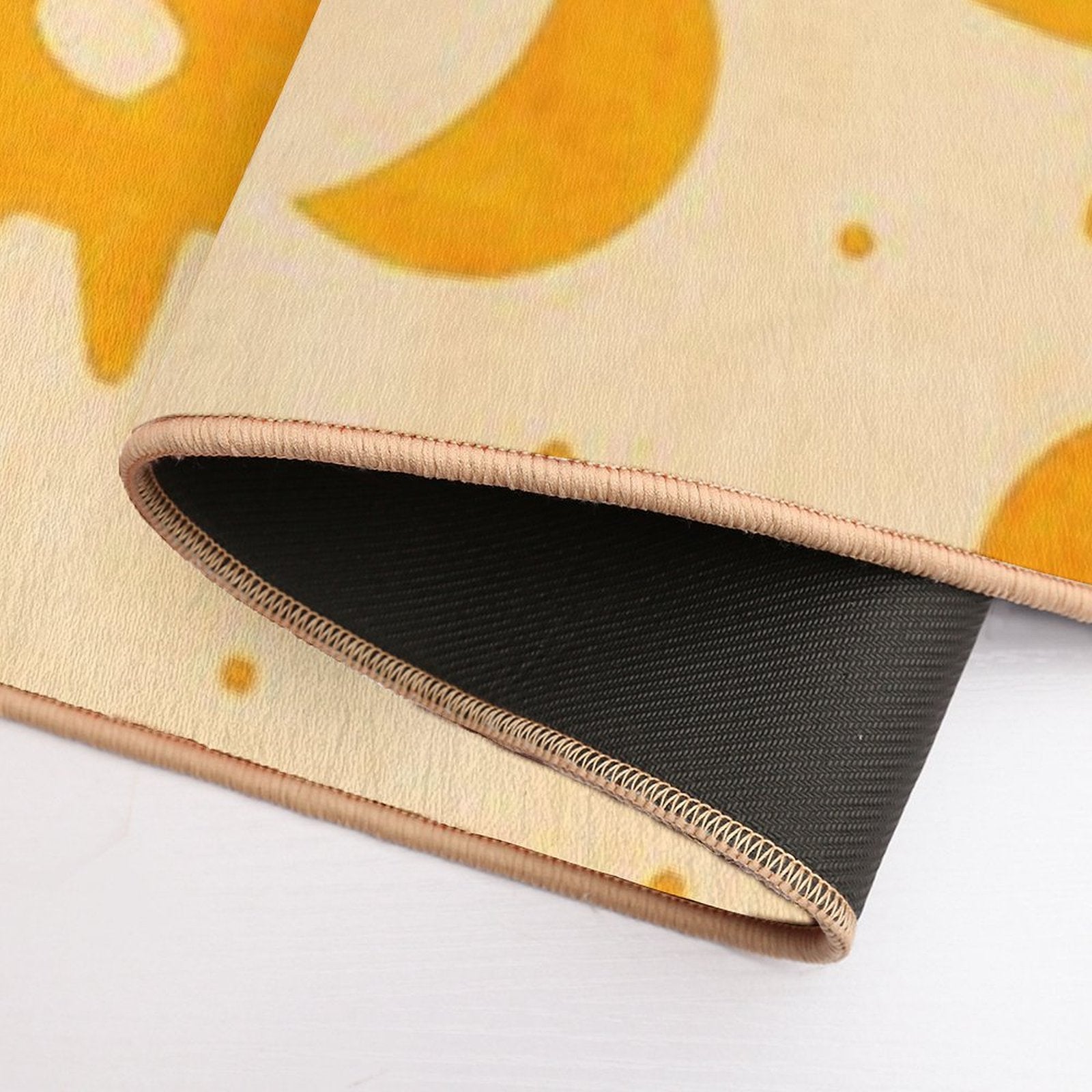 Fun Sun And Moon Orange Textured  Odorless Bath Mat