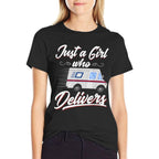 Just A Girl Who Delivers - Funny Postwoman Mail Truck Driver  Slim-fit Cut T-Shirt
