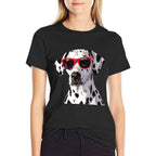 Ödalmatiandog Dalmatian Dog Sunglasses, Small, Black  Versatile T-Shirt