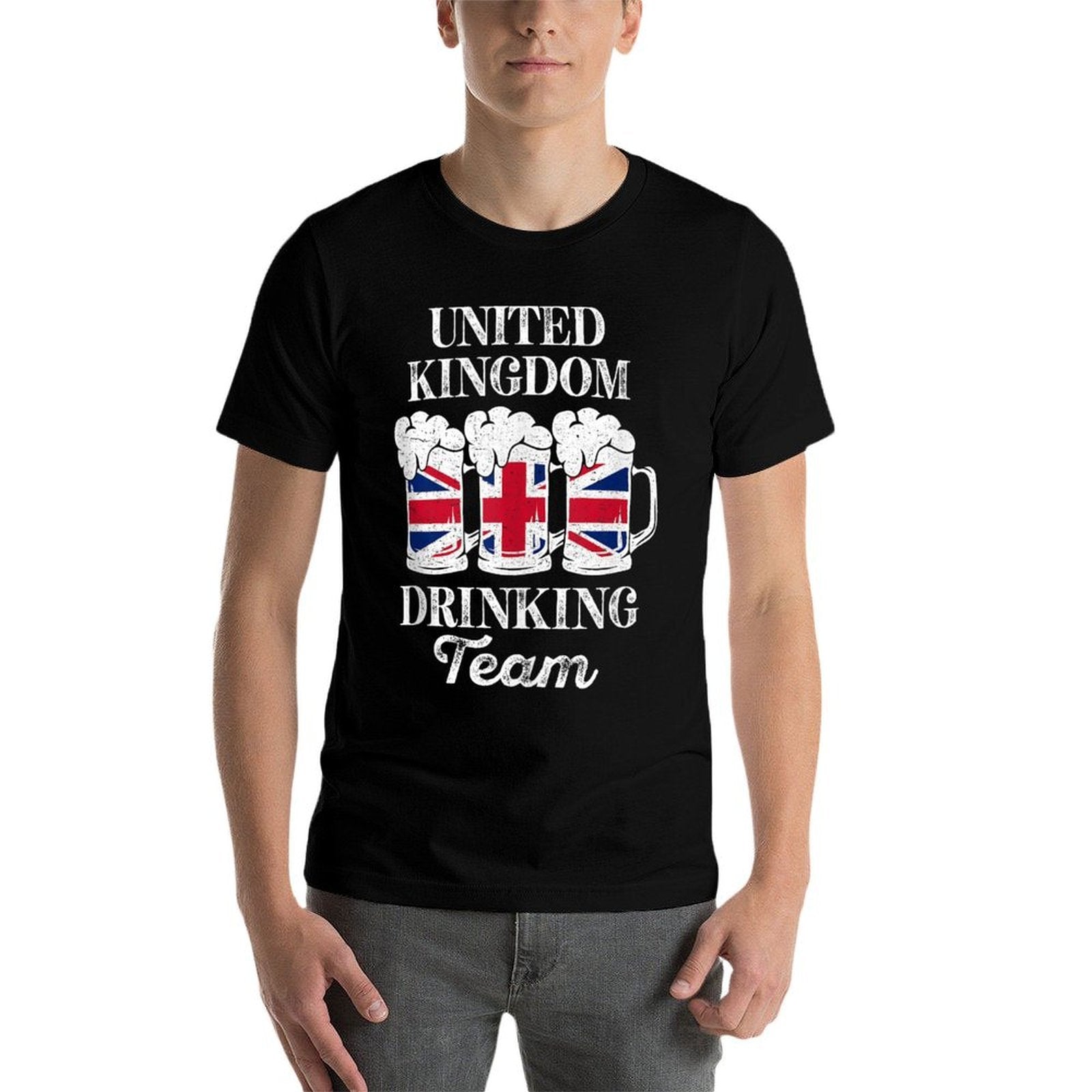United Kingdom Drinking Team Funny Party British Beer Fest  Heathered Texture T-Shirt