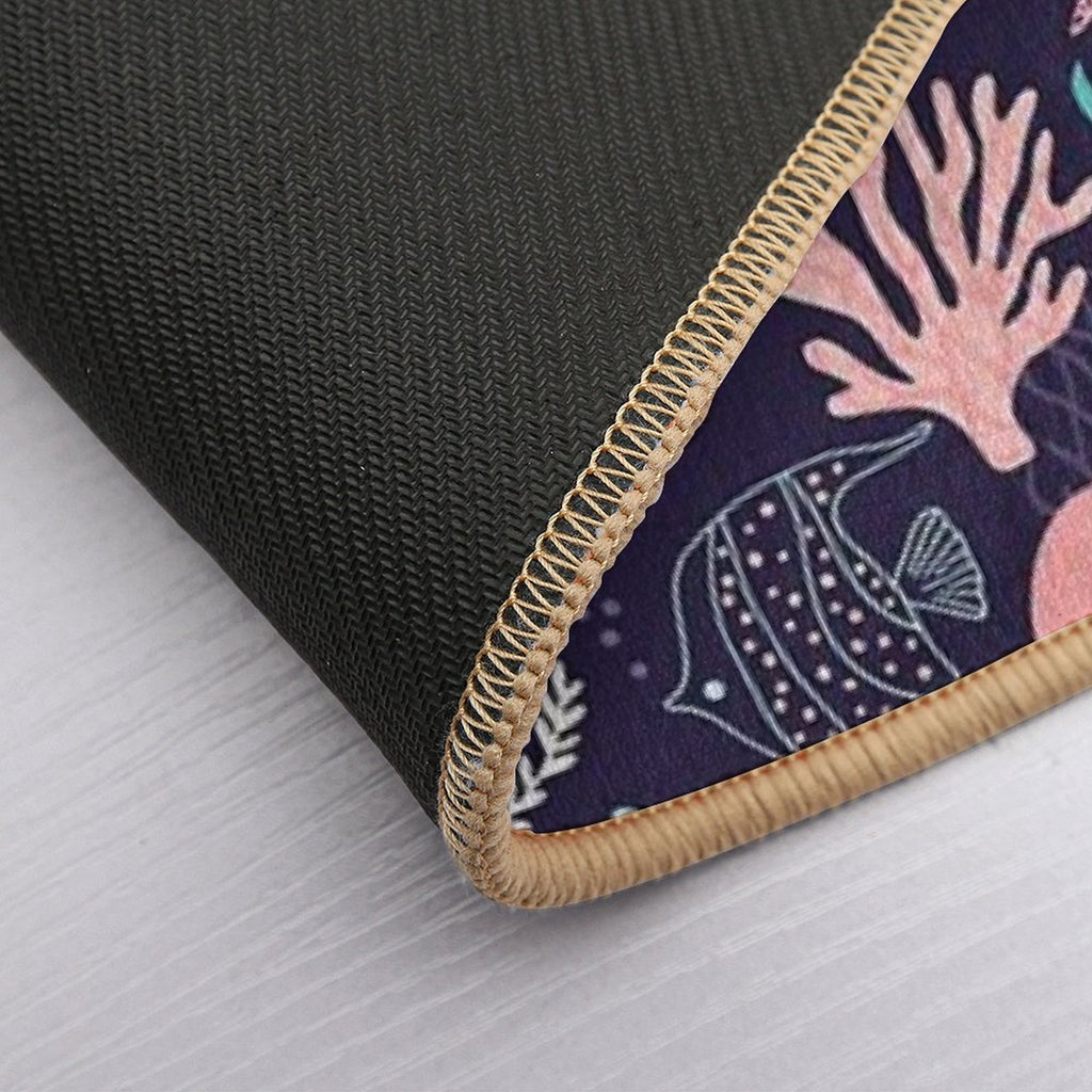 Ocean Animals Fish Coral Octopus Coastal  Long-Lasting Bath Mat