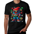 Hip Hop Gingerbread Man X-Mas Funny Christmas Mens Boys  Graphic-printed T-Shirt