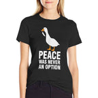 Peace Was Never An Option - Geese Meme  Rolled Sleeves T-Shirt