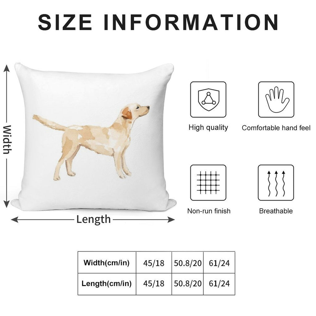 Yellow Lab Silhouette Watercolor Soft Anti-Pilling Throw Pillow